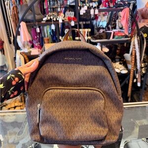 Michael Kors Dark Brown Logo Backpack